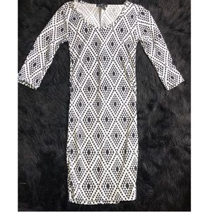 Tight black and white dress